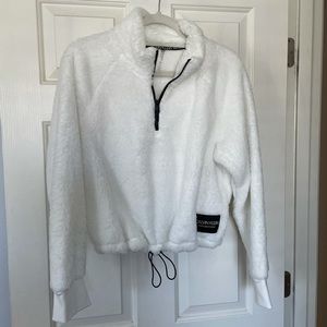 Calvin Klein cropped performance Sherpa 1/4 zip.